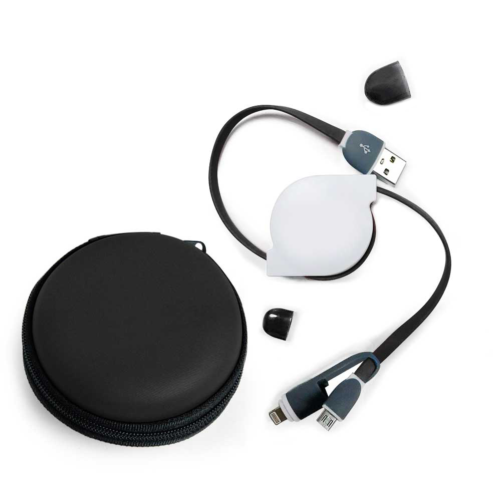 2 in 1 USB Cable with Pouch