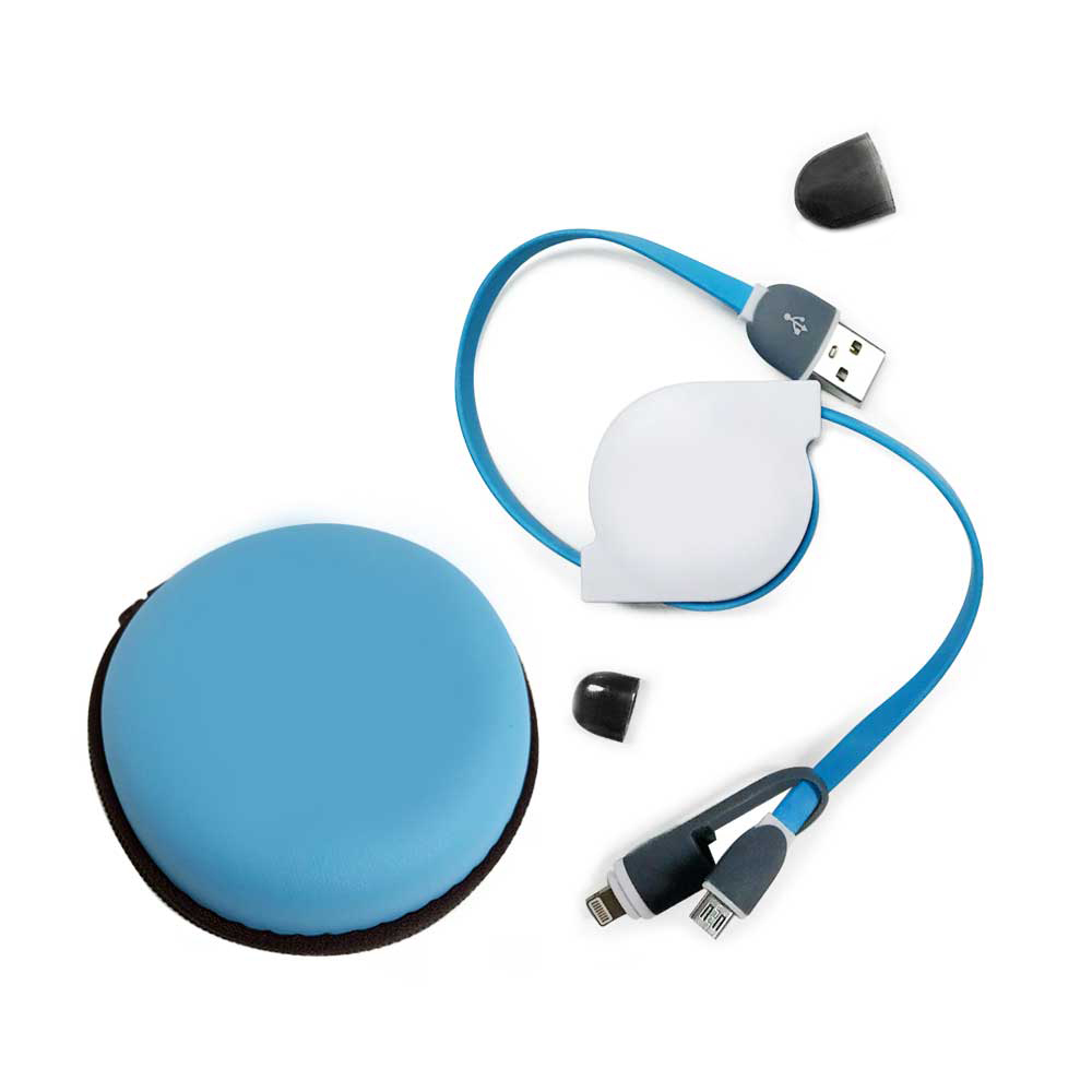 2 in 1 USB Cable with Pouch