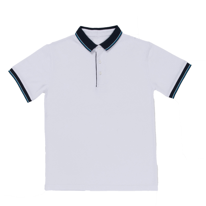Short sleeve contrast T-shirt · White, Navy Blue · T-shirts And Polo Shirts