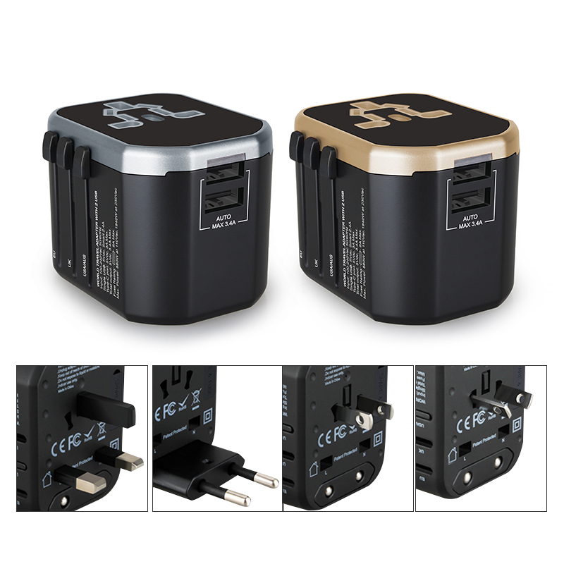 2 USB Ports Travel Adaptor