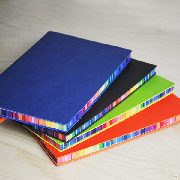 A5 NOTEBOOK WITH RAINBOW COLOUR SIDE
