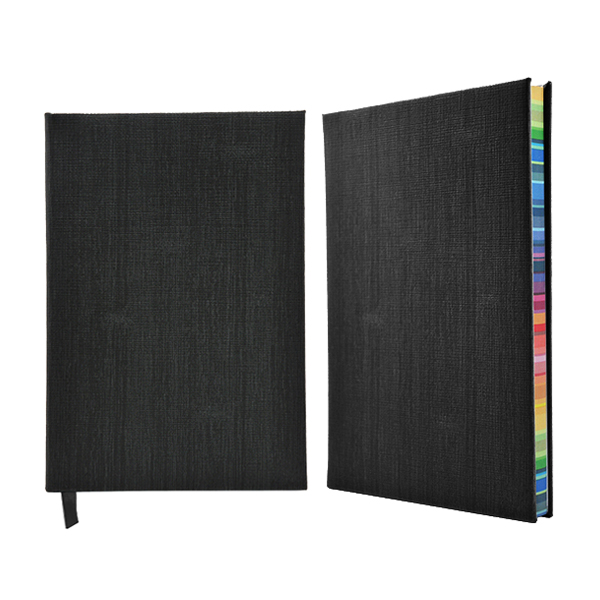 A5 HARD COVER NOTEBOOK WITH RAINBOW SIDE