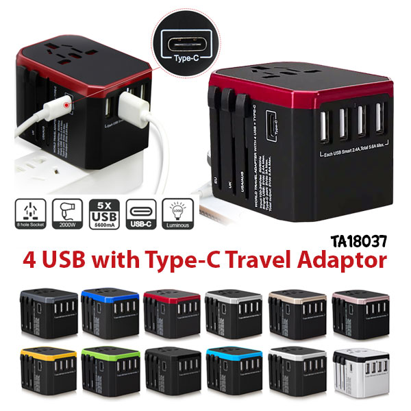 4 USB WITH TYPE-C TRAVEL ADAPTOR