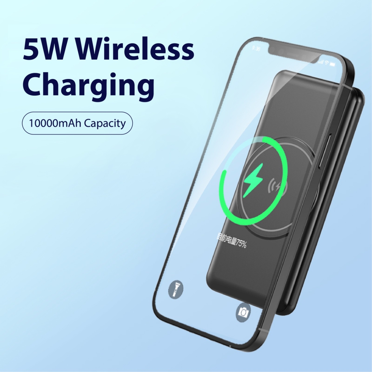 10000mAh WIRELESS CHARGING POWERBANK