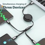 MULTICABLE - 3 IN 1 RETRACTABLE - 2.4A FAST CHARGE