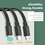MULTICABLE - 3 IN 1 RETRACTABLE - 2.4A FAST CHARGE
