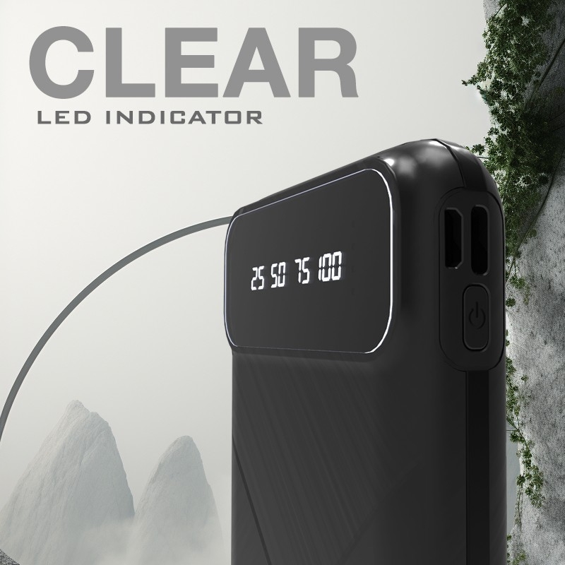 POWERLINE - POWERBANK WITH 4 DETACHABLE BUILT IN CABLE - 10000mAh