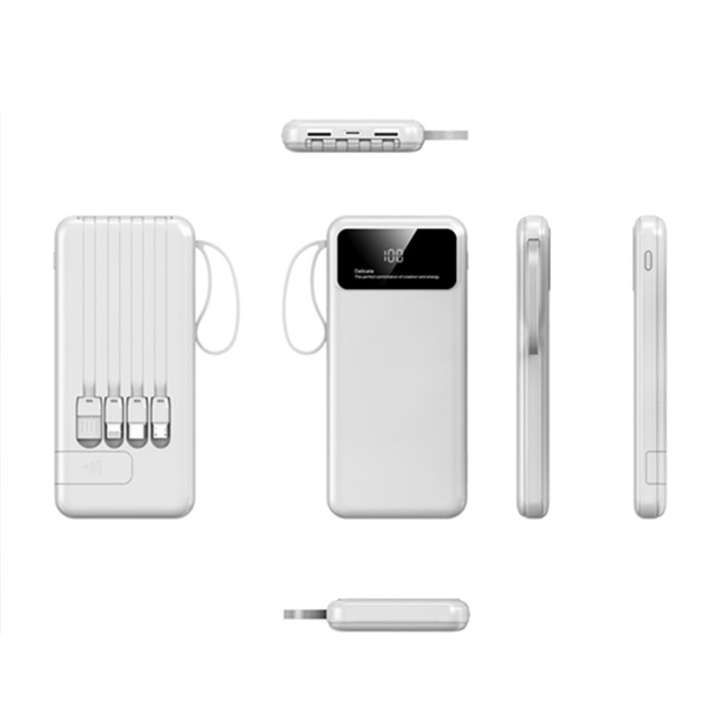 POWERLINE - POWERBANK WITH 4 DETACHABLE BUILT IN CABLE & MOBILE STAND - 10000mAh