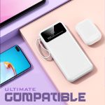 POWERLINE - POWERBANK WITH 4 DETACHABLE BUILT IN CABLE & MOBILE STAND - 10000mAh