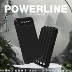 POWERLINE - POWERBANK WITH 4 DETACHABLE BUILT IN CABLE - 10000mAh