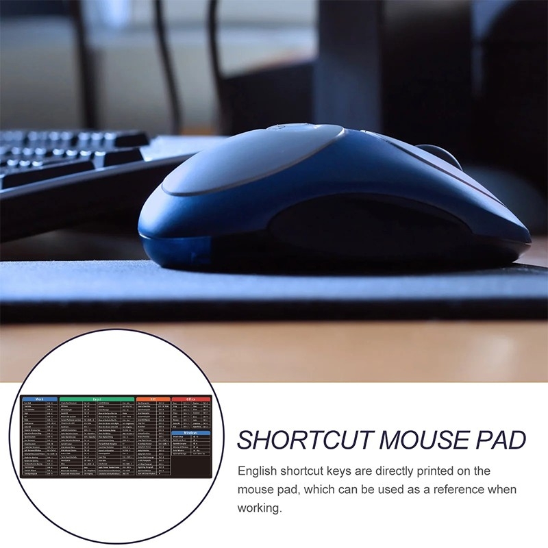 TABLE MOUSE PAD WITH PRINTED OFFICE & WINDOW SHORT CUT