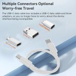 MULTICABLE 6 IN 1 - 3A FAST CHARGE USB CABLE WITH SIM CARD STORAGE & HANDPHONE STAND